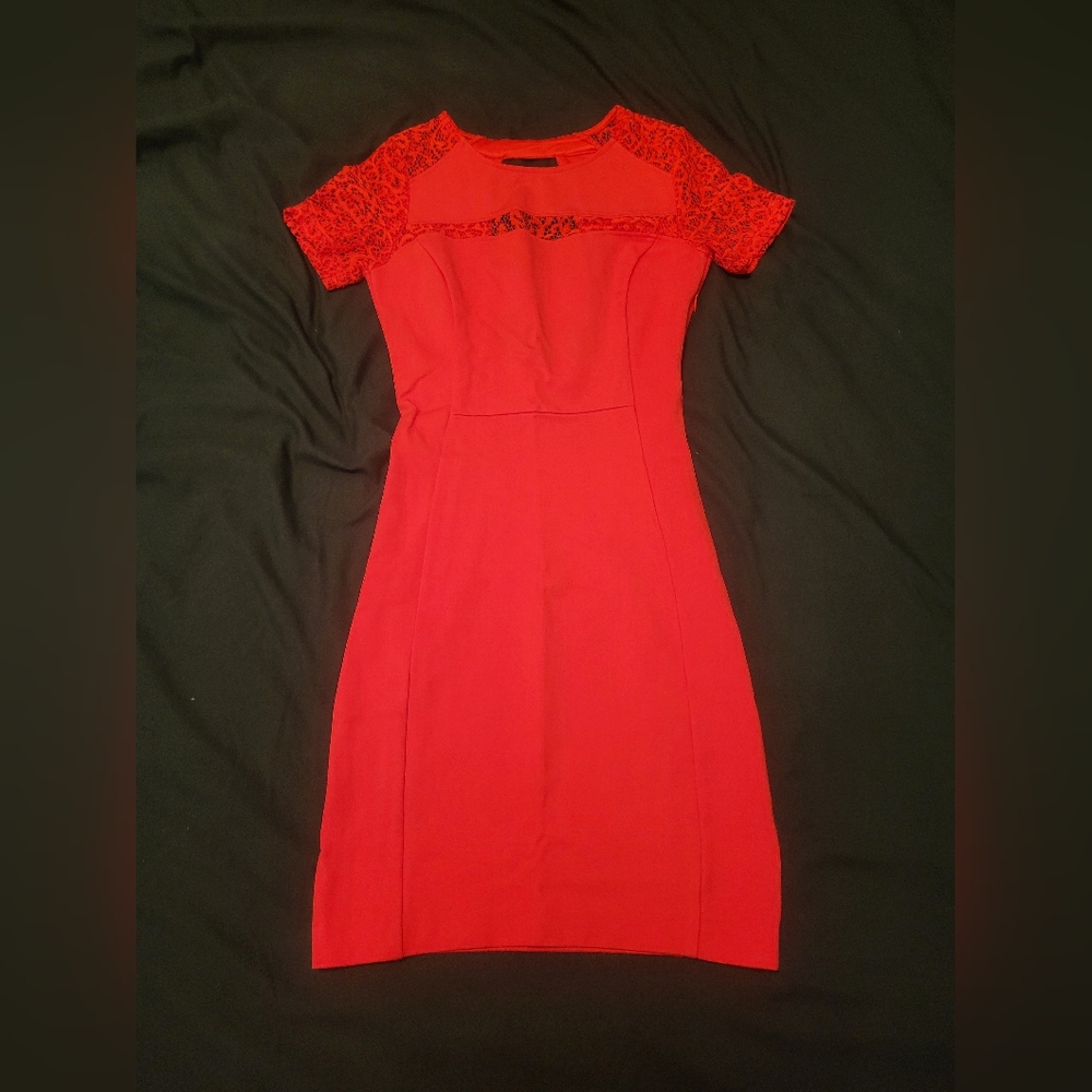 Red Lace Dress By Dynamite ( Size Us Xs / Eu 34)